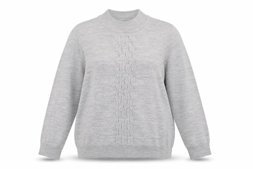 Eastex Women's Grey Mock Neck Jumper, Size 18