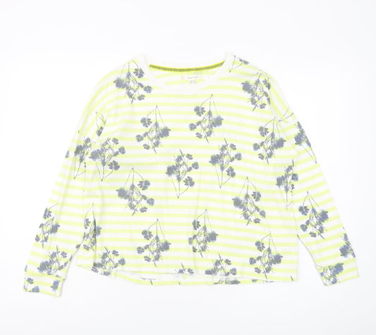 White Stuff Women's Striped Floral T-Shirt, Size 10