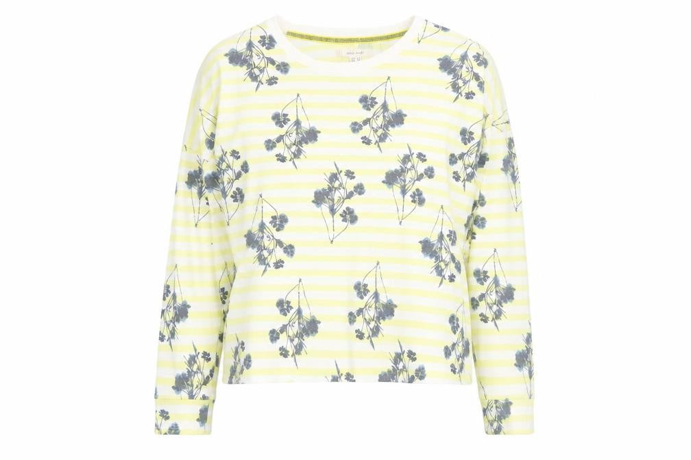 White Stuff Women's Striped Floral T-Shirt, Size 10