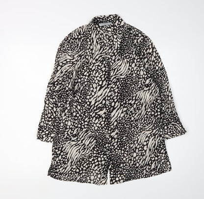 Marks & Spencer Women's Black Animal Print Button-Up