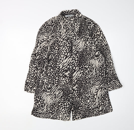 Marks and Spencer Women's Black Animal Print Button-Up