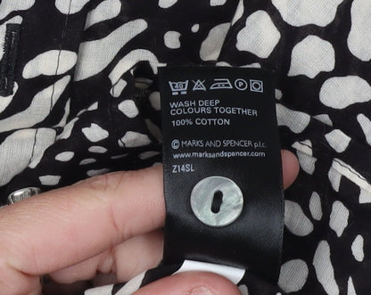 Marks & Spencer Women's Black Animal Print Button-Up