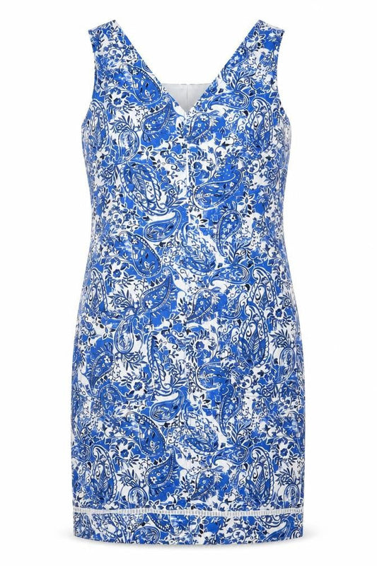 Next Women's Blue Paisley Sheath Dress - Size 6