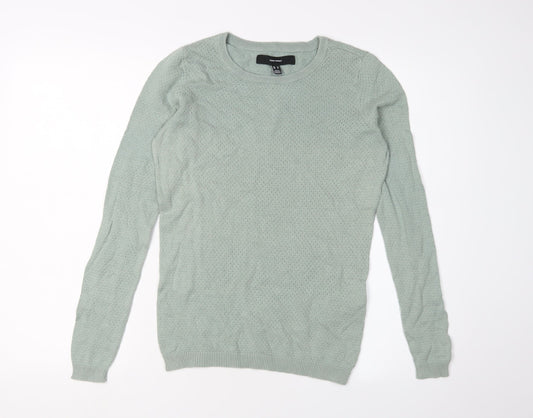 Vero Moda Women's Green XS Cotton Pullover Jumper