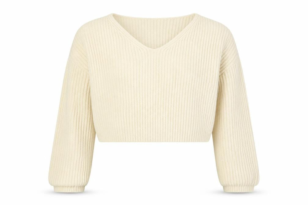 Firetrap Women's Ivory V-Neck Jumper Size 16