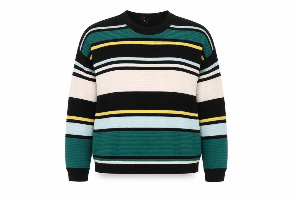 H&M Women's Multicoloured Striped Cotton Jumper Size 12