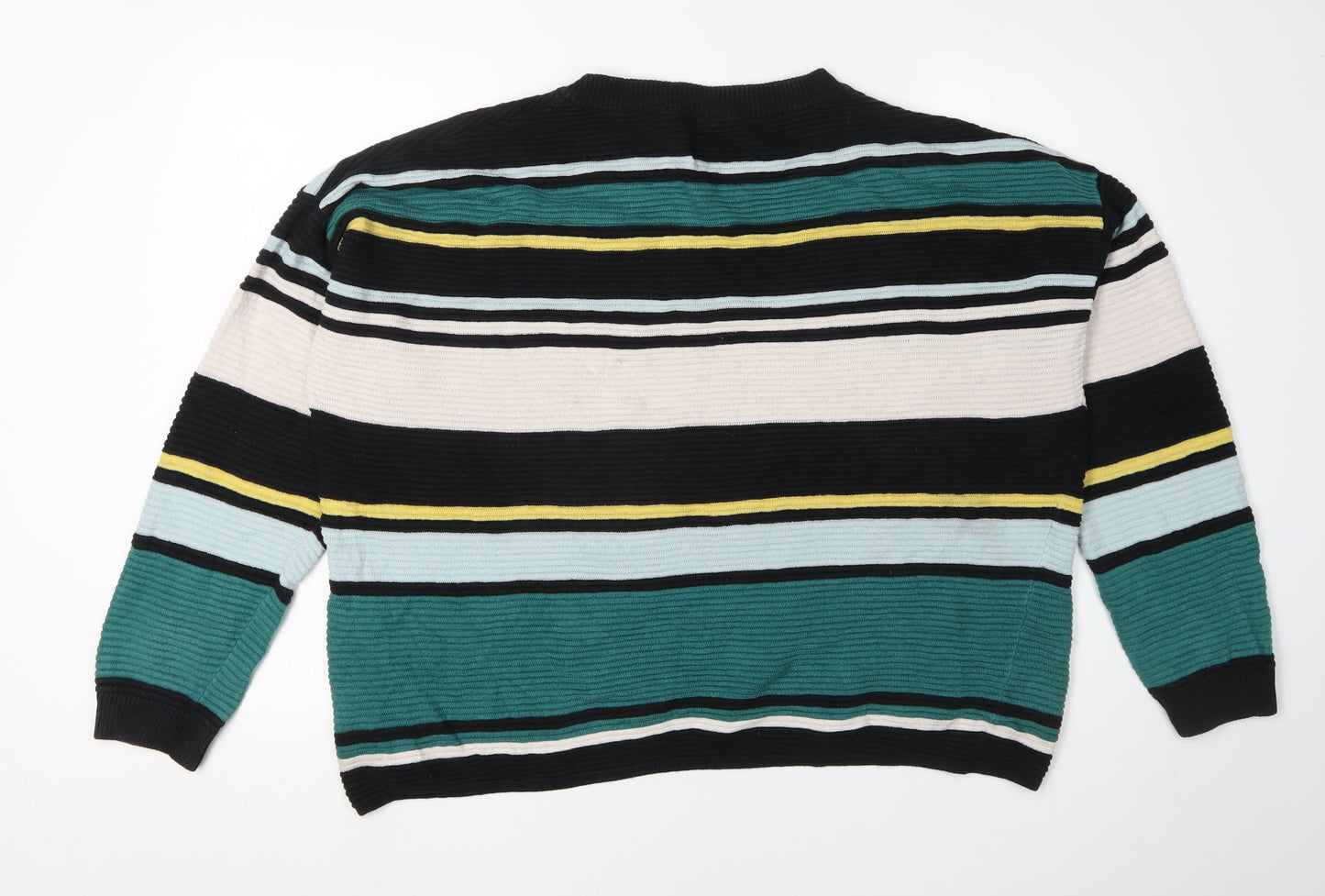 H&M Women's Multicoloured Striped Cotton Jumper Size 12