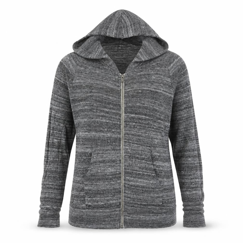 Brandy Melville Women's Grey Full Zip Hoodie One Size