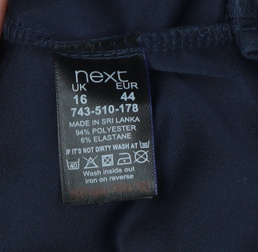 Next Women's Blue Short Sleeve Belted Blouse Size 16