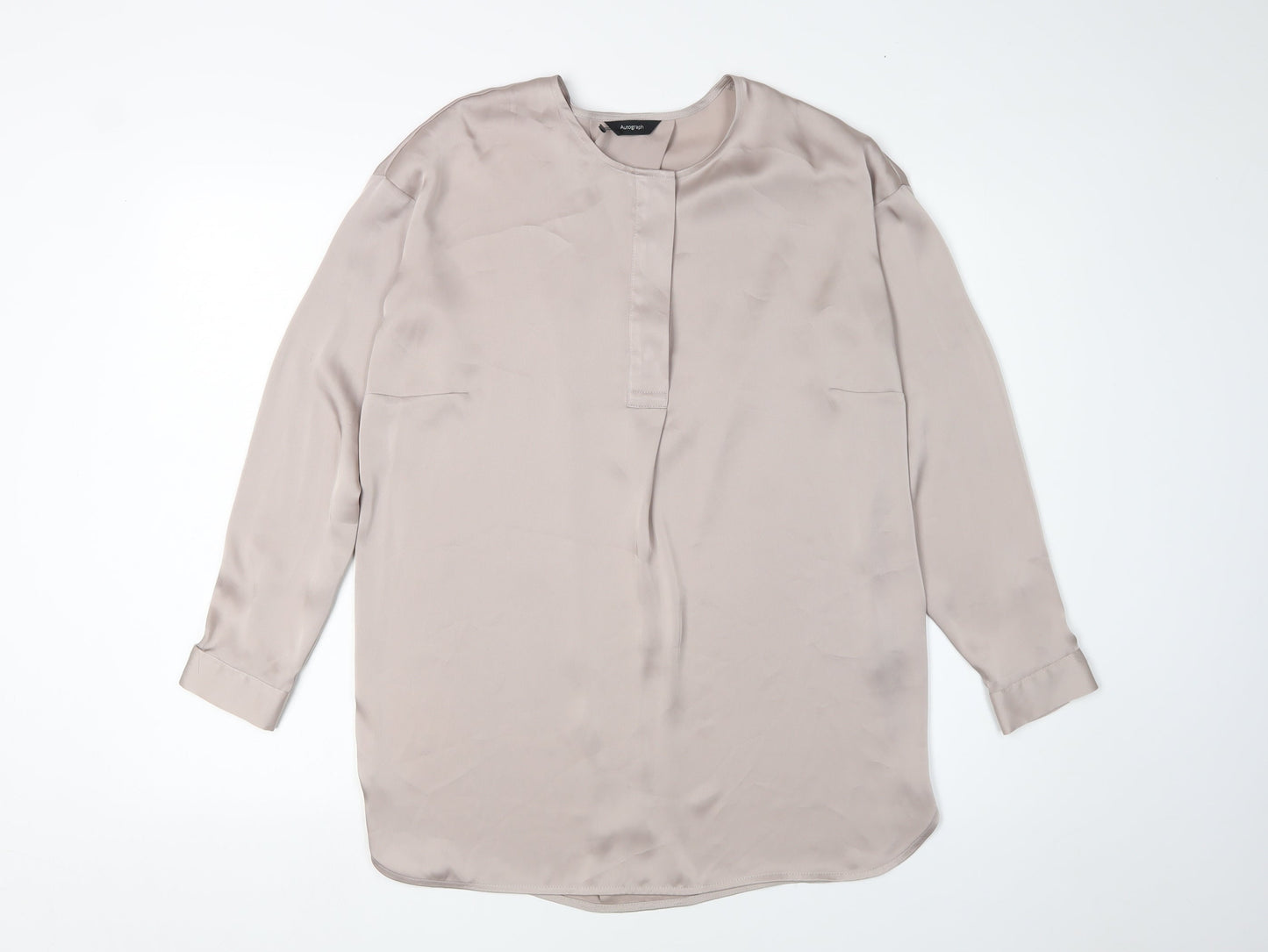 Marks and Spencer Beige Blouse UK 8 Women Long Sleeve