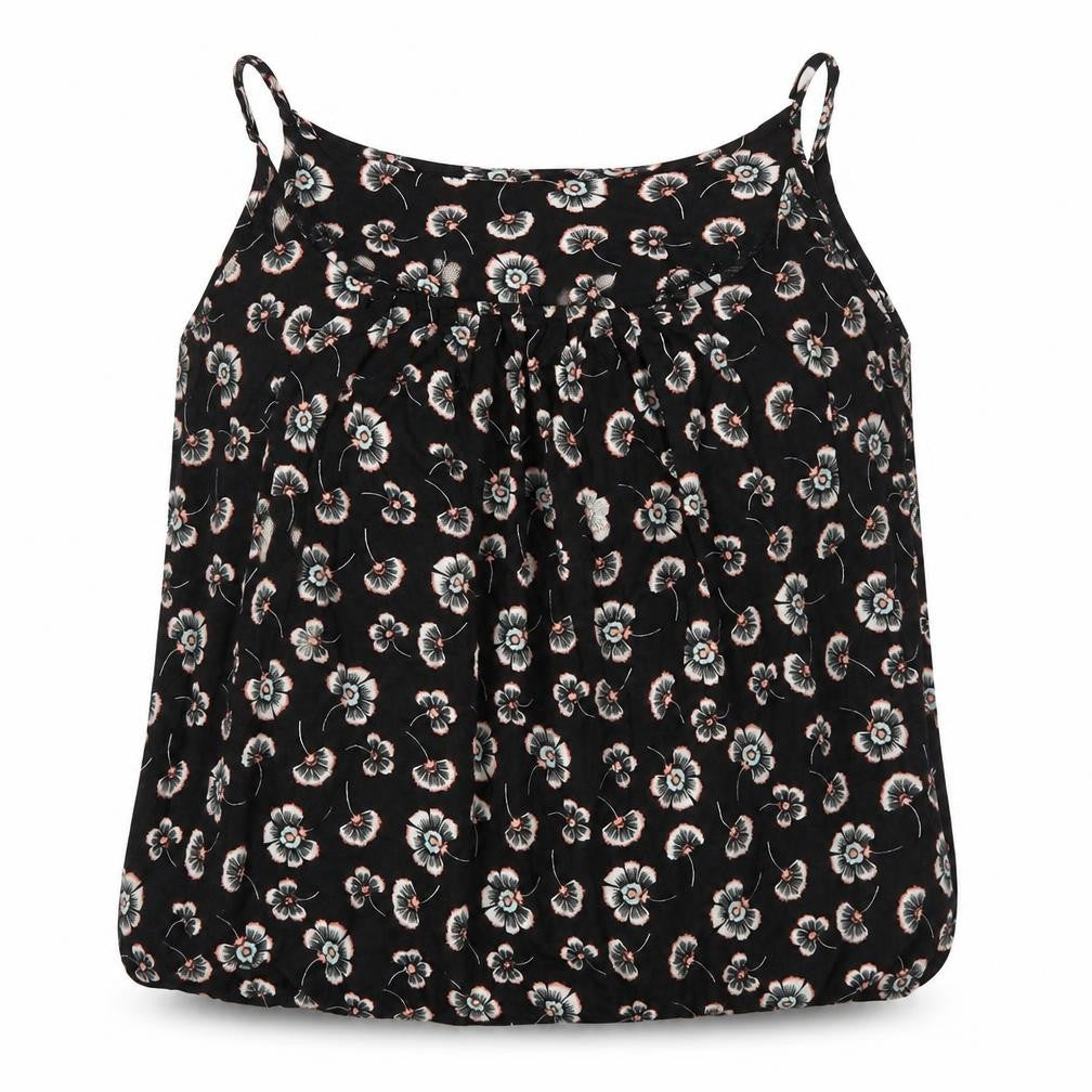 Red Herring Women's Black Floral Tank Top, Size 14