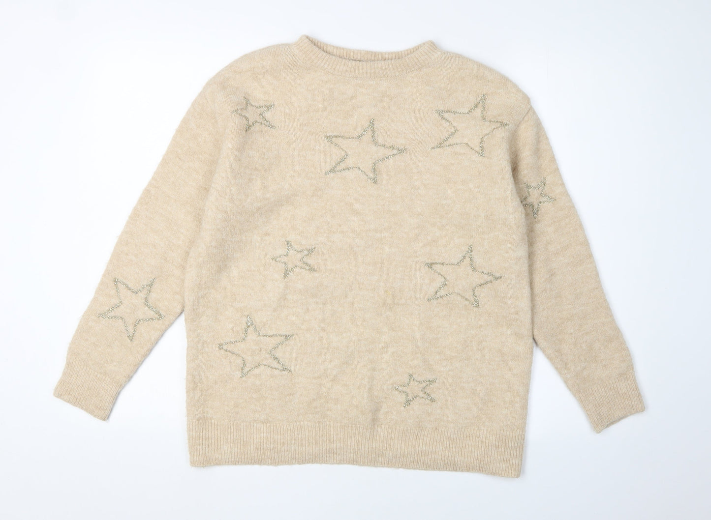 Marks and Spencer Women’s Beige Embroidered XS Jumper