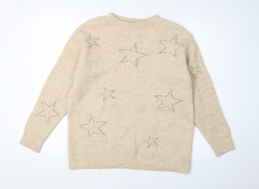Marks and Spencer Women’s Beige Embroidered XS Jumper