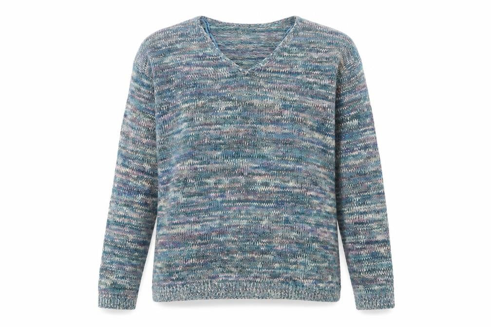 Esprit Women's Multicoloured V-Neck Pullover Jumper