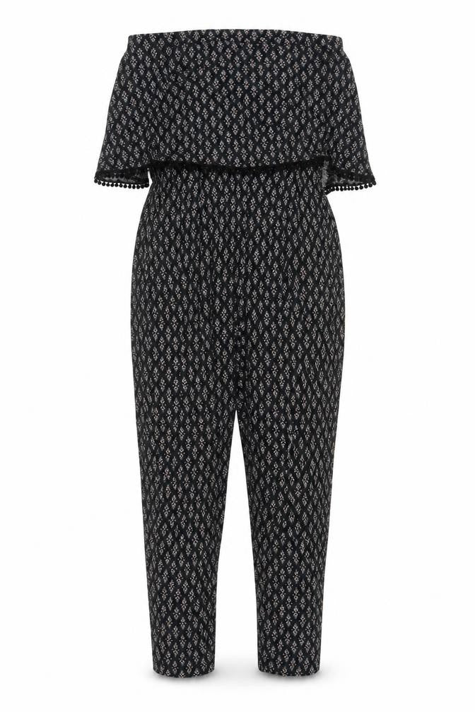 Next Women's Black Geometric Jersey Jumpsuit Size 10