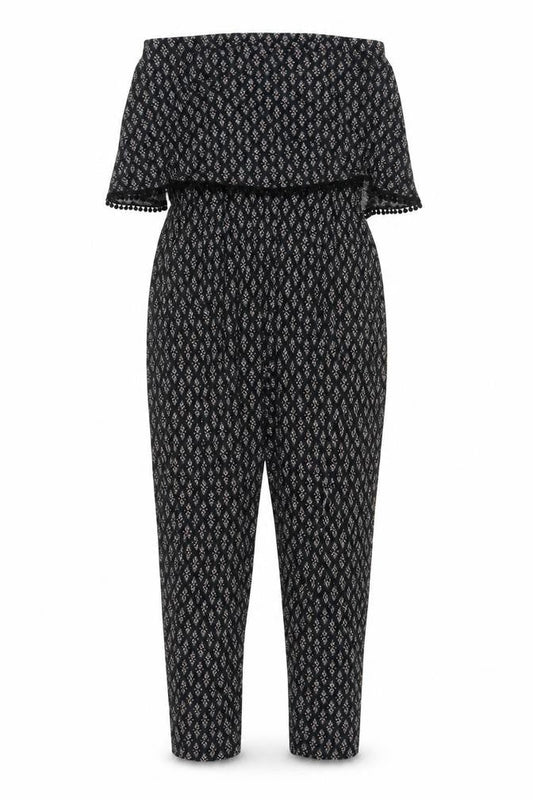 Next Women's Black Geometric Jersey Jumpsuit Size 10