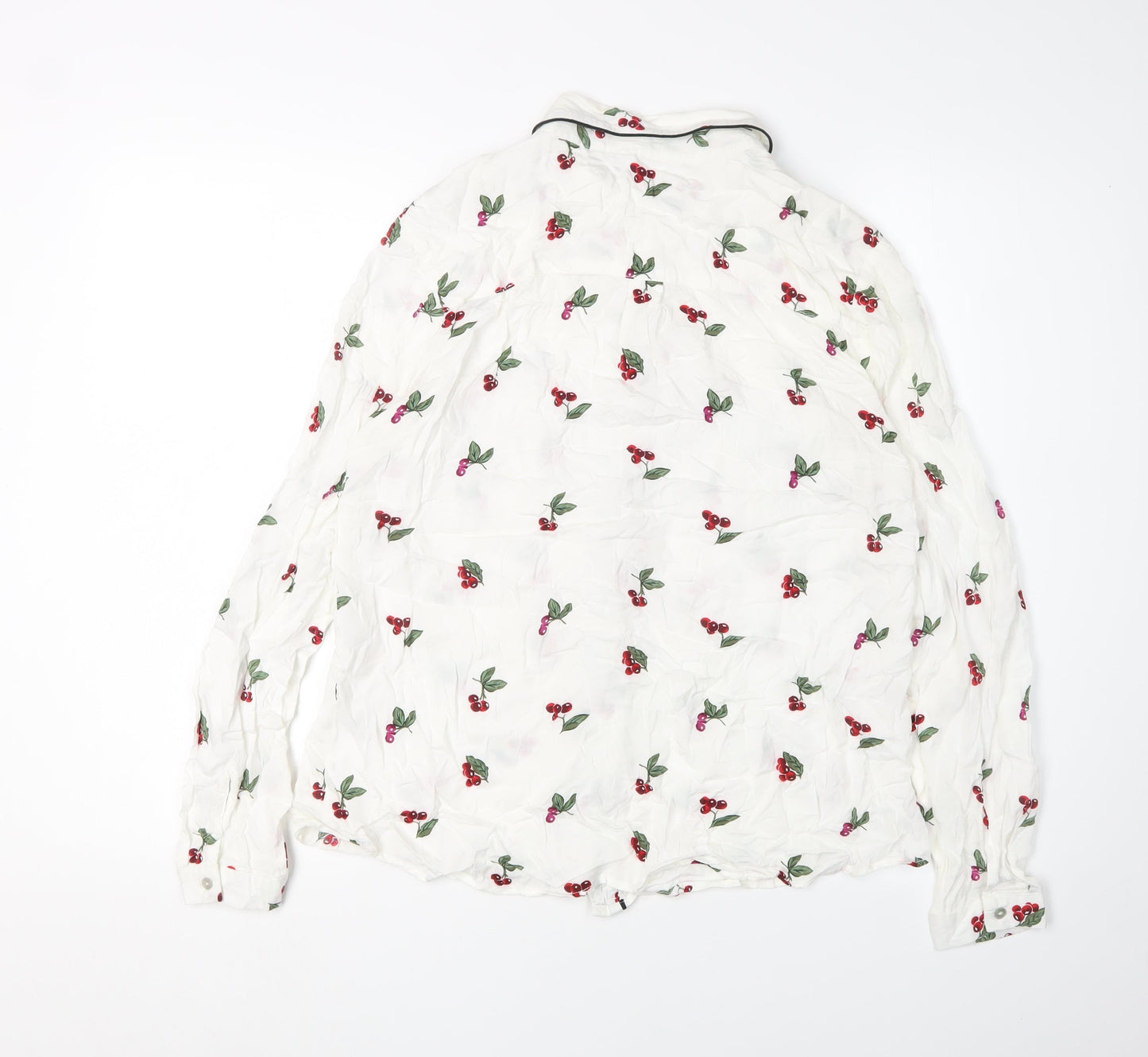 Oasis Women's White Floral Button-Up Long Sleeve Shirt