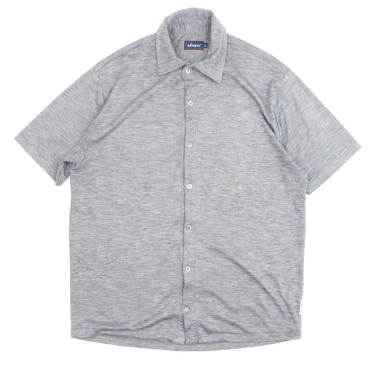Kangol Men's Grey Short Sleeve Button-Up Shirt