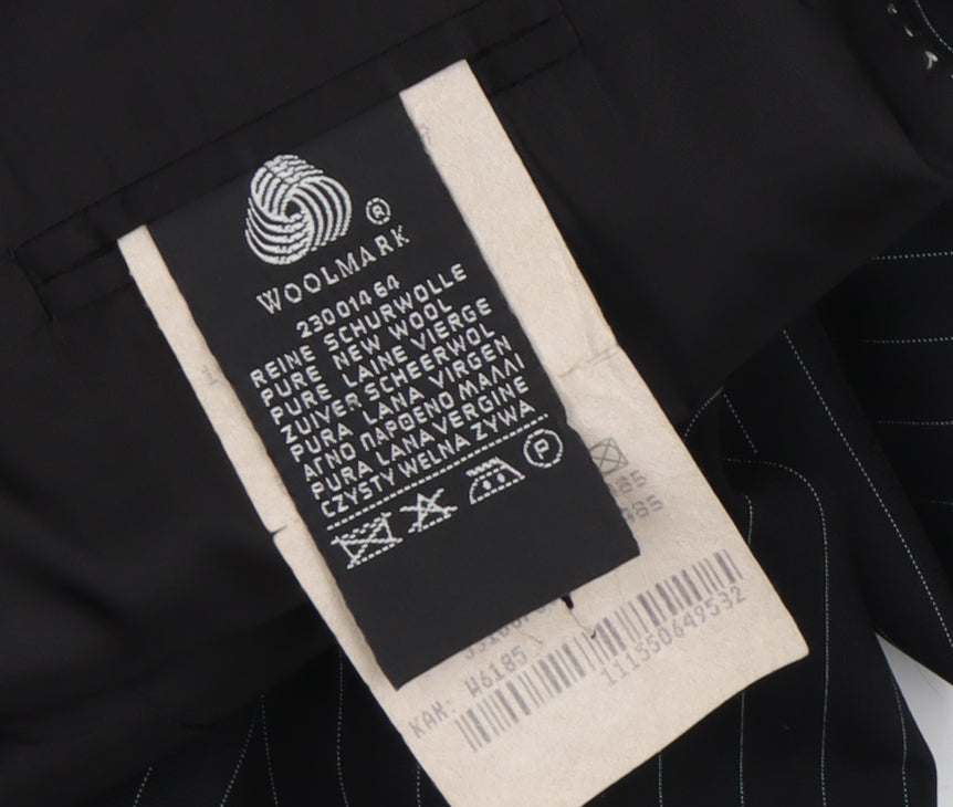 Baumler Men's Black Single Breasted Wool Suit Jacket Size 48