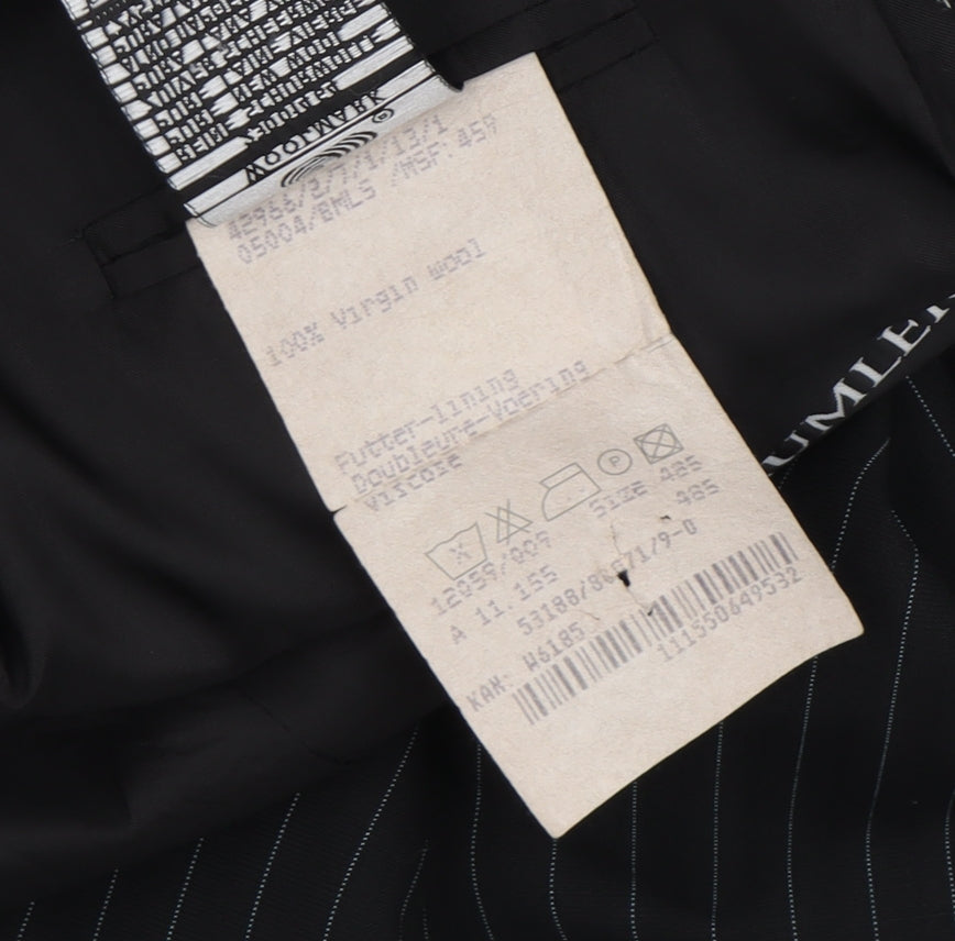 Baumler Men's Black Single Breasted Wool Suit Jacket Size 48