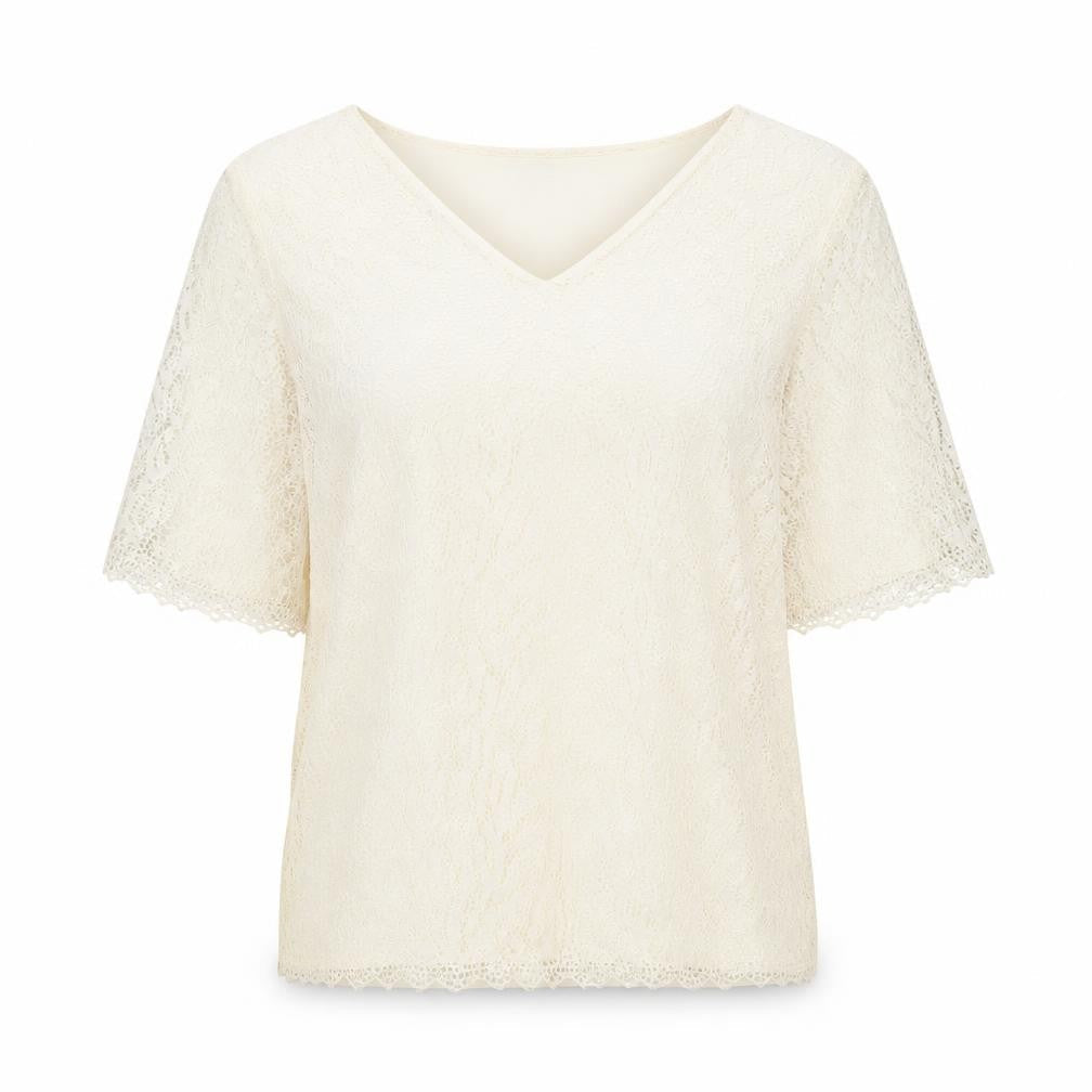 Colebrooke Women's Ivory Lace Wrap Blouse, S, Casual