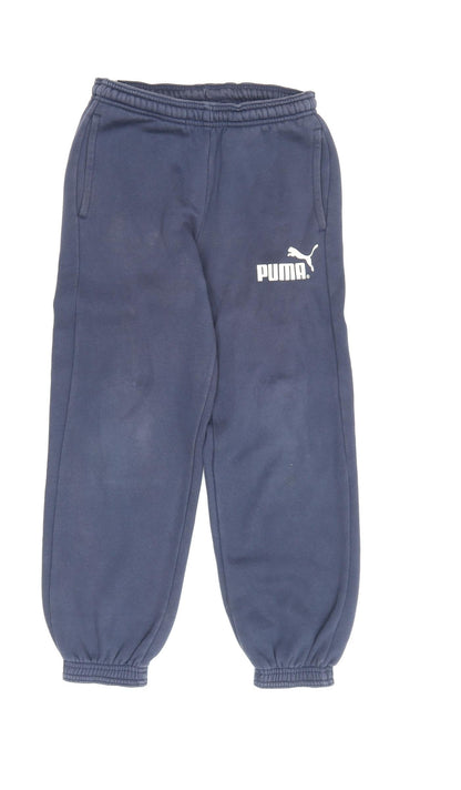 Additional front view of Puma boys’ blue jogger trousers cotton blend, size 8