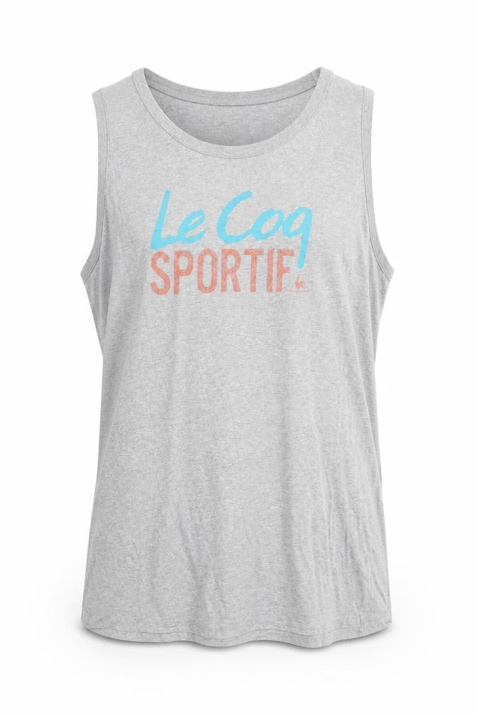 Le Coq Sportif Men's Grey Sleeveless Cotton T-Shirt L