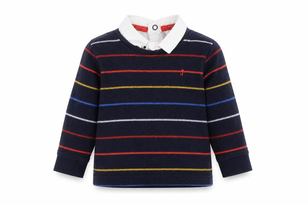 Jasper Conran Boys Multicoloured Striped Collared Jumper