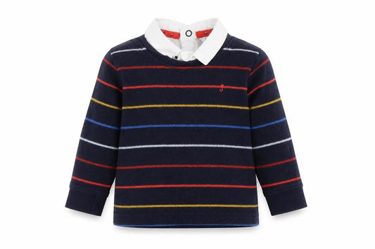 Jasper Conran Boys Multicoloured Striped Collared Jumper