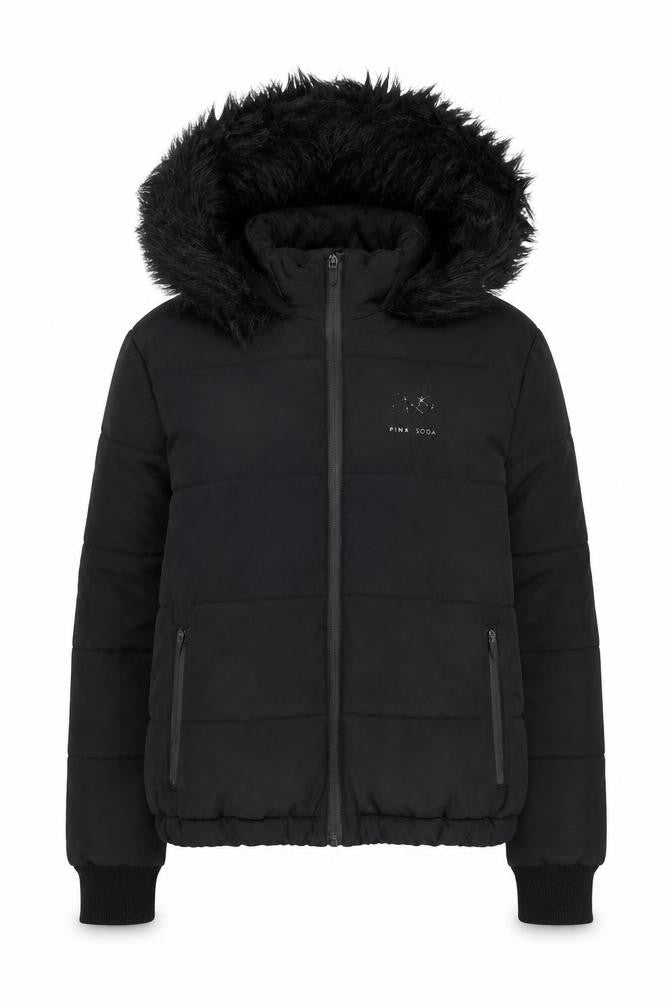 Pink Soda Sport Women's Black Puffer Jacket Size 8