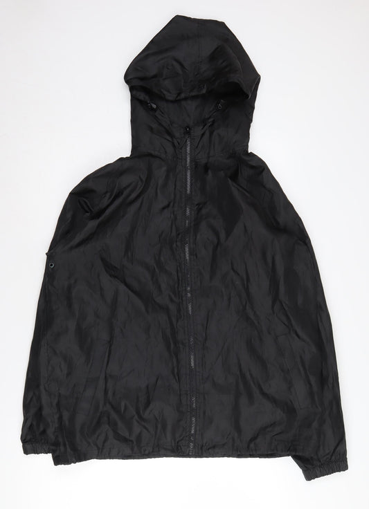 Outdoor Sportswear Men's Black Hooded Windbreaker M
