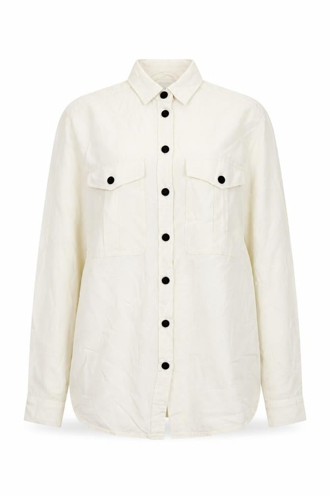 Warehouse Women's White Button-Up Shirt Size 8