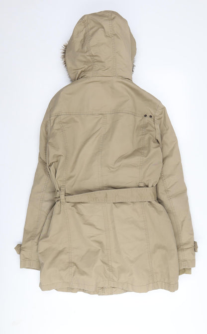 Back view of ESPRIT Women's Beige Parka Jacket, size 10, Casual Wear