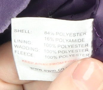 EWM Women's Purple Size 12 Basic Coat - Lined & Button Style