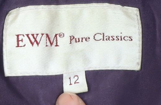 EWM Women's Purple Size 12 Basic Coat - Lined & Button Style