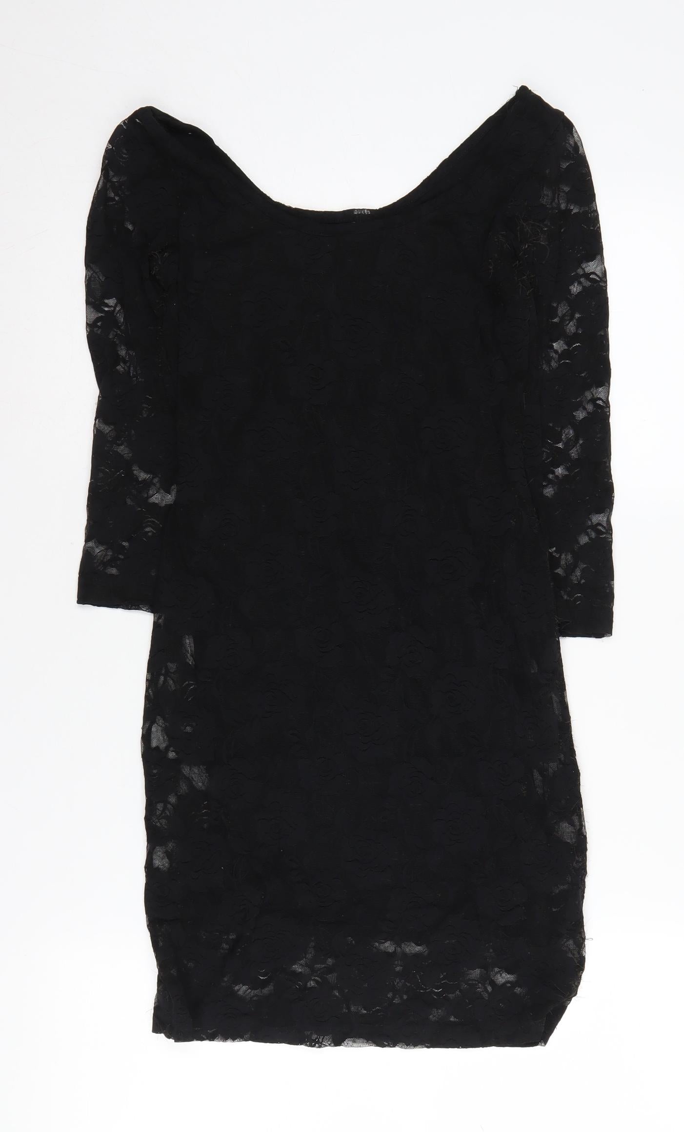 H&M Women's Black Lace Bodycon Dress Size 6