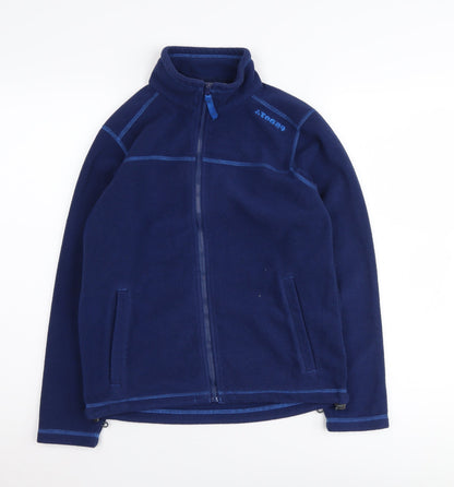 Additional front view of TOG24 girls’ blue basic jacket 11 years mid-length
