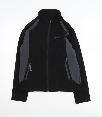 Additional front view of Regatta boys’ black soft shell jacket 11-12 years