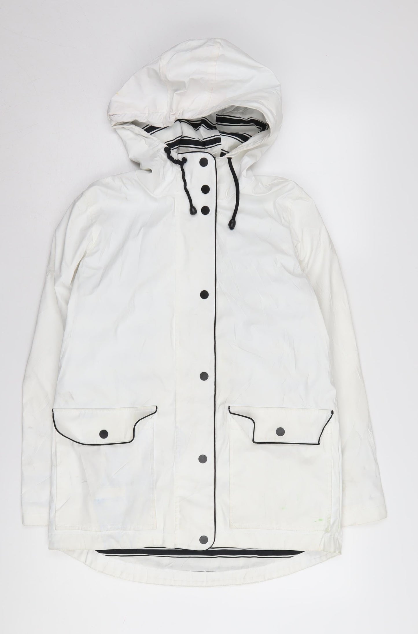 Topshop Women's White Petite Rain Jacket UK 10