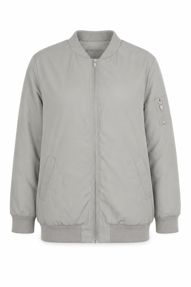 Miss Selfridge Grey Bomber Jacket for Women Size 6
