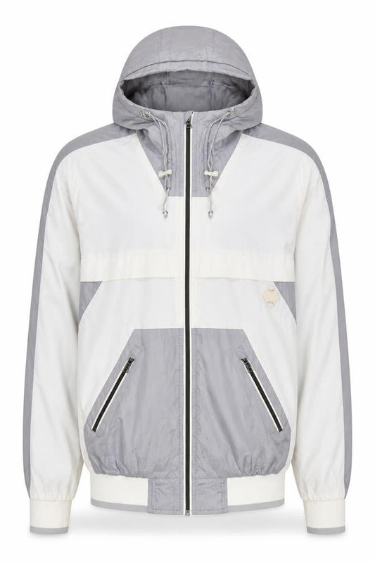Twisted Soul Men's Grey White Hooded Windbreaker M