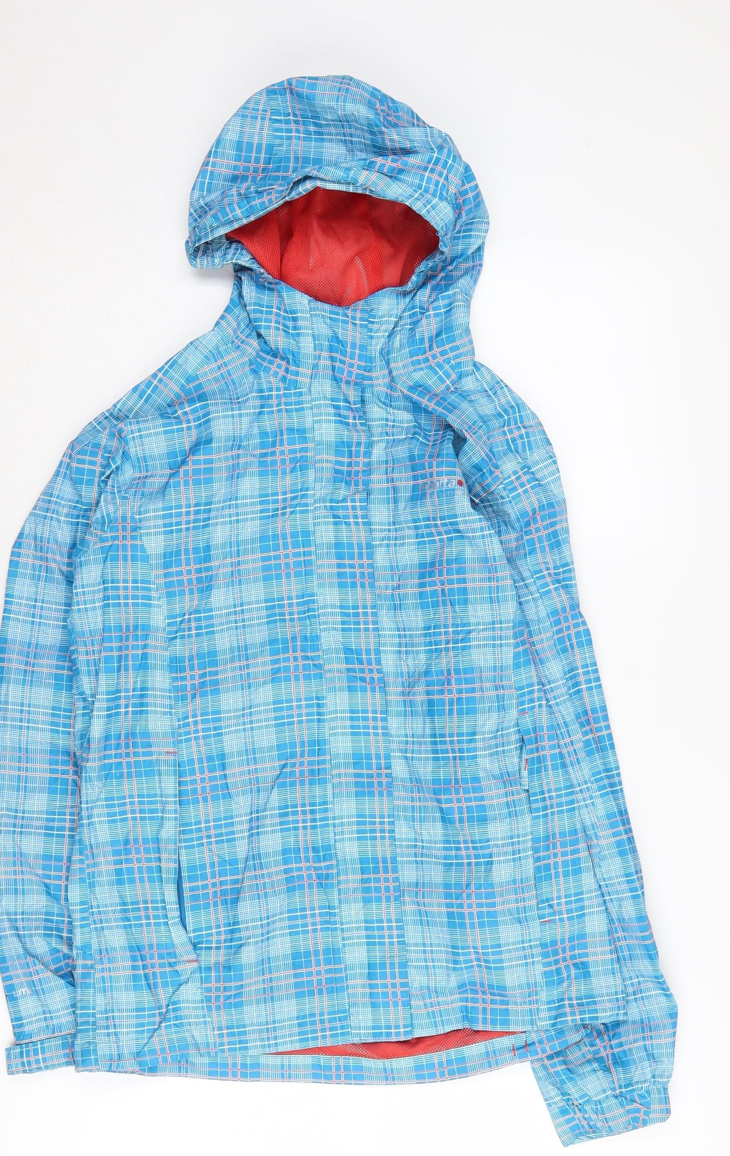 Regatta Girls Blue Check Windbreaker Jacket 11 Years
