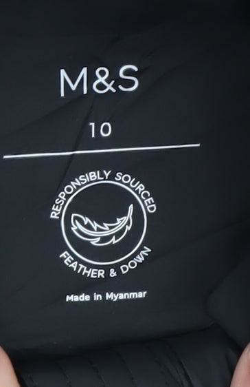 Marks and Spencer Women's Black Puffer Jacket Size 10