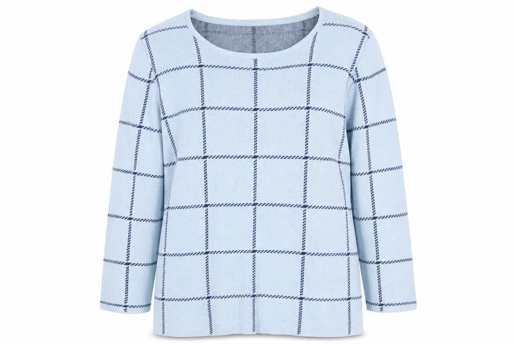 Eastex Women's Blue Check Pullover Jumper Size 14