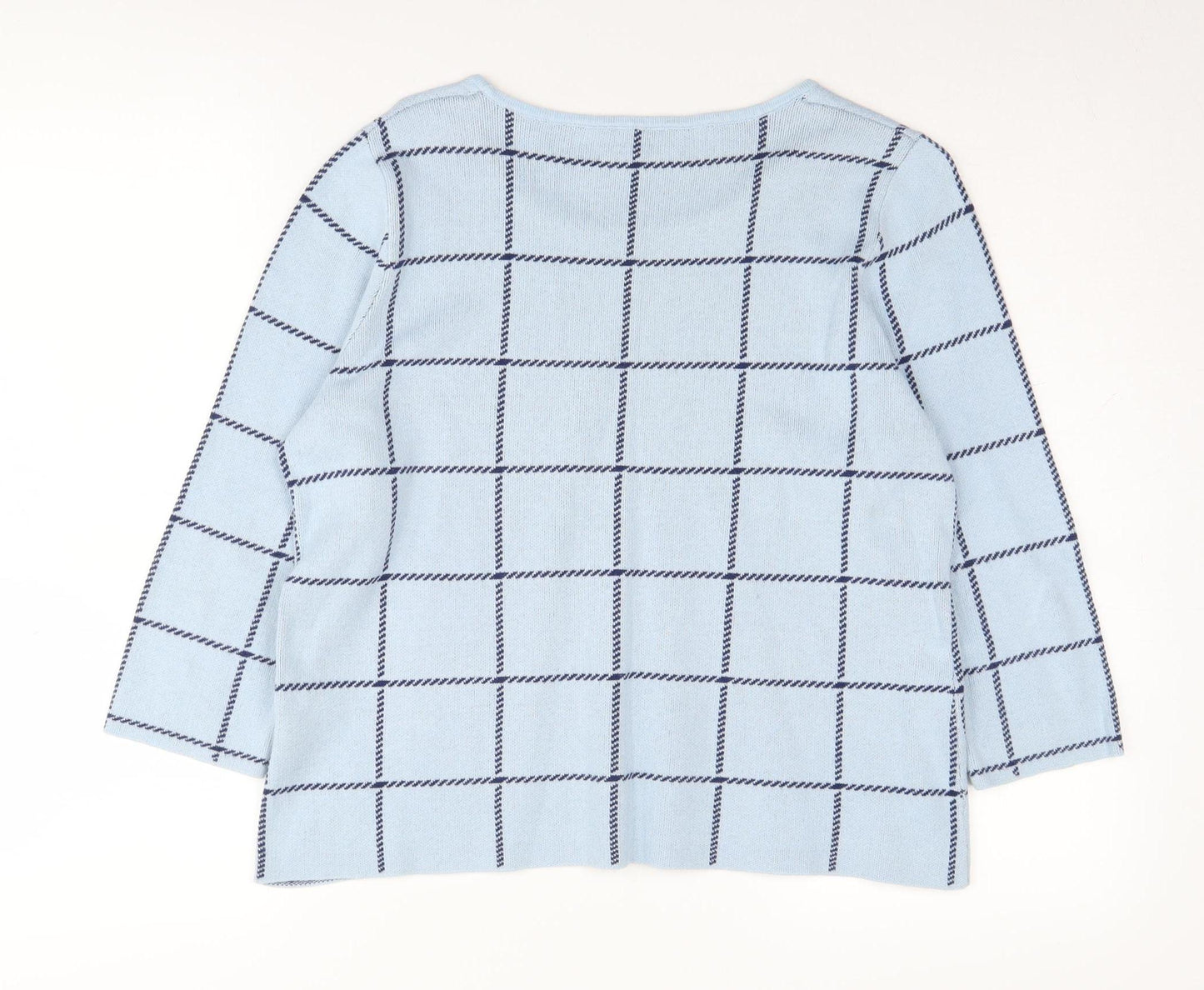 Eastex Women's Blue Check Pullover Jumper Size 14