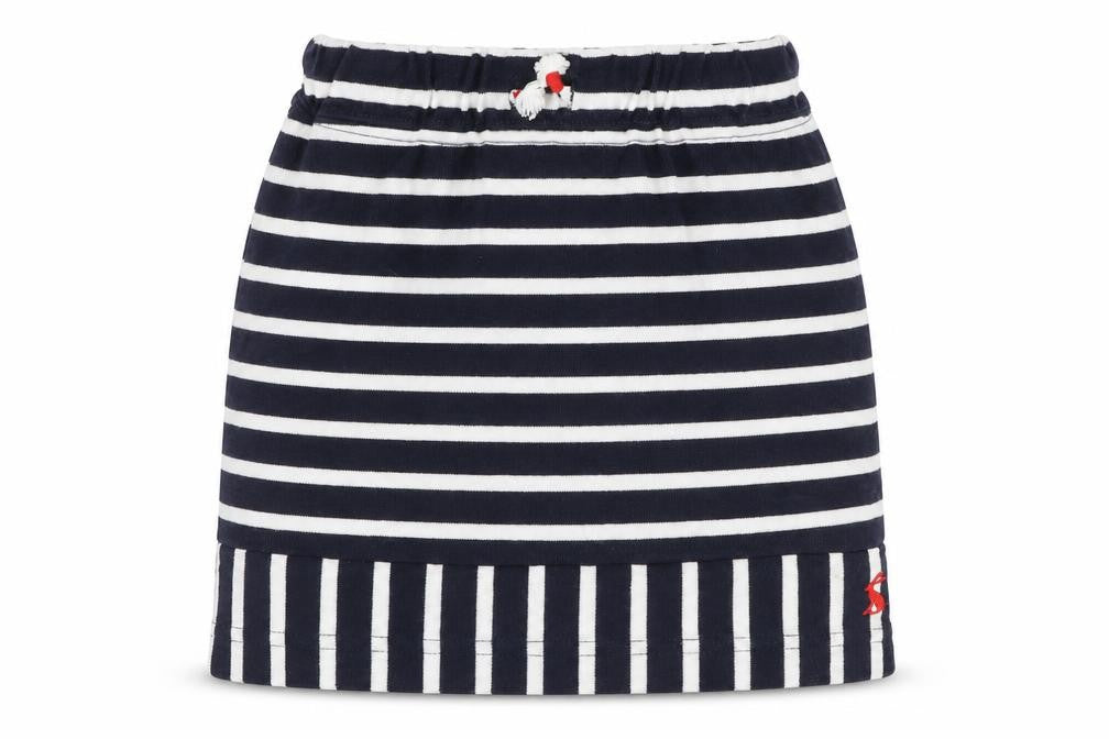 Joules Girls Black Striped Jersey Skirt 4 Years Summer