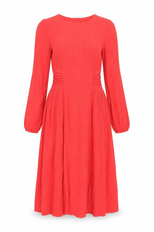 White Stuff Women's Red Midi Fit & Flare Dress Size 6