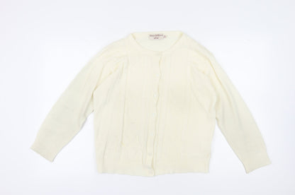 Additional front view of Honor Millburn Women's Ivory Cardigan 14 M Button Knit