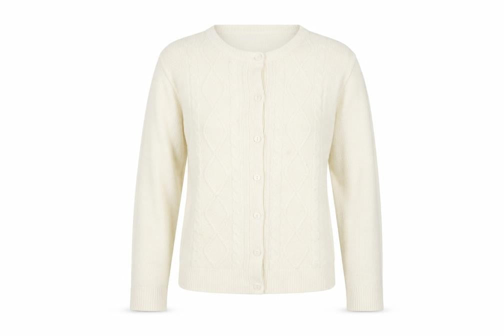 Honor Millburn Women's Ivory Cardigan 14 M Button Knit