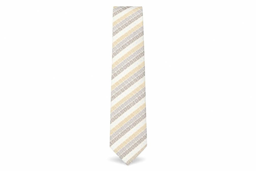 Pierre Cardin Men's Beige Geometric Silk Tie